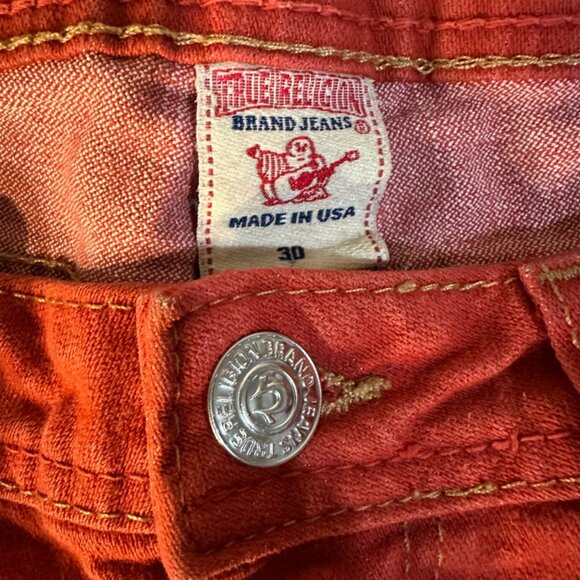 Hashtag True Religion Jeans Waist 30X29 Inches Straight Red - Picture 10 of 11